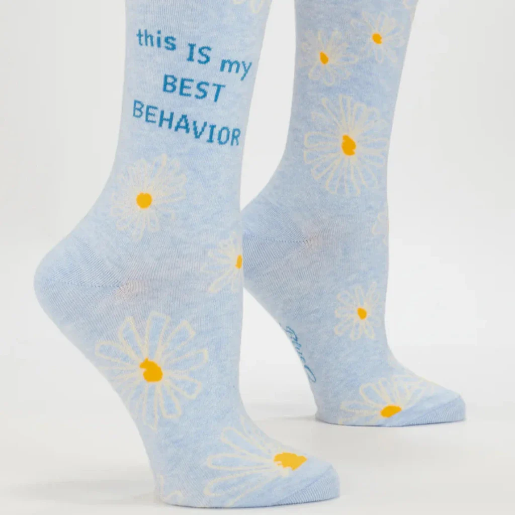 Blue Q : This Is My Best Behavior Crew Socks