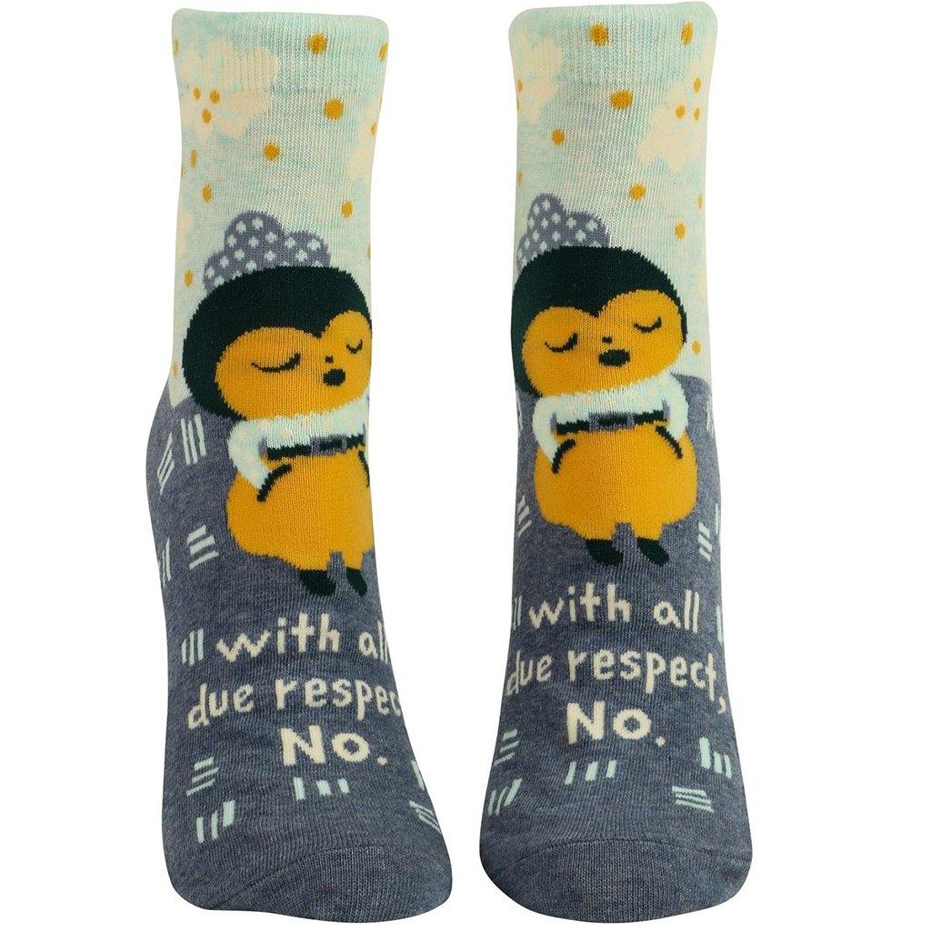 Blue Q : Women’s Socks – "With All Due Respect, No."