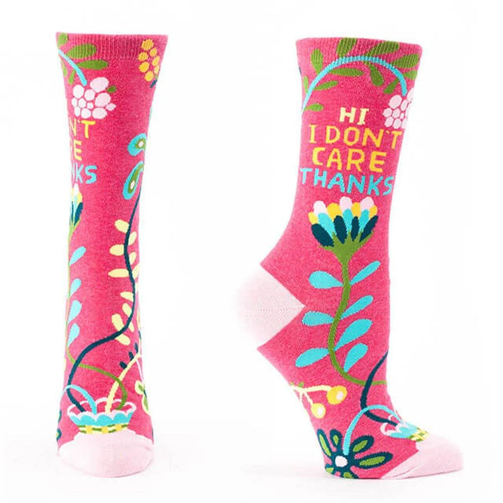 Blue Q : Women's Socks - "Hi, I Don't Care, Thanks"