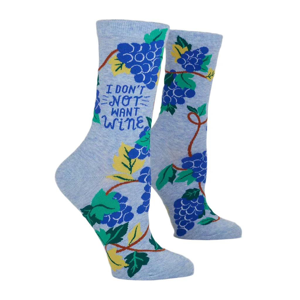 Blue Q : Women's Socks - I Don't Not Want Wine