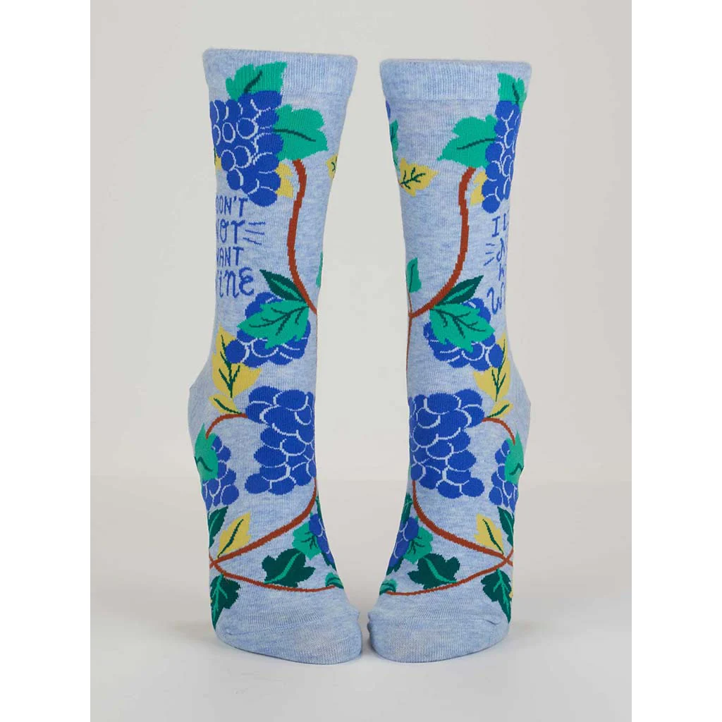 Blue Q : Women's Socks - I Don't Not Want Wine - Image 2