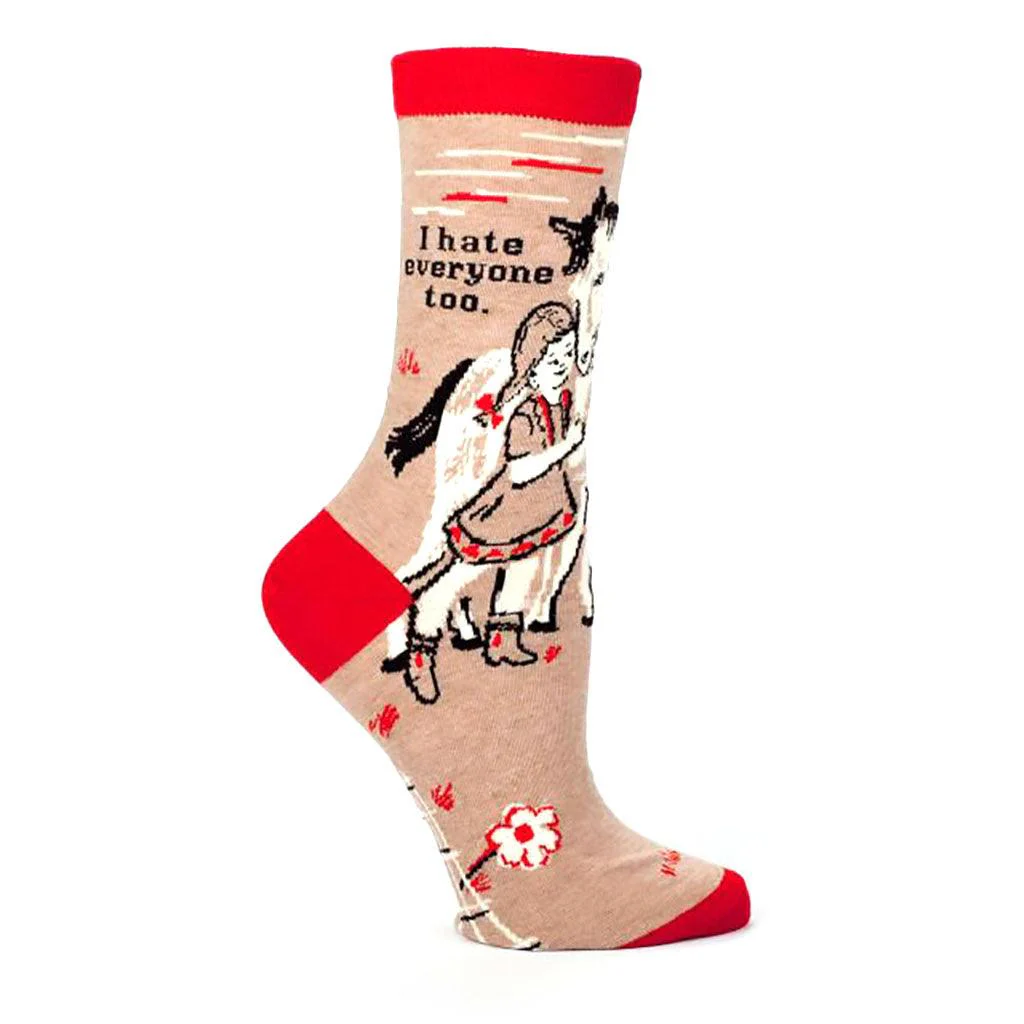 Blue Q : Women's Socks - "I Hate Everyone Too"