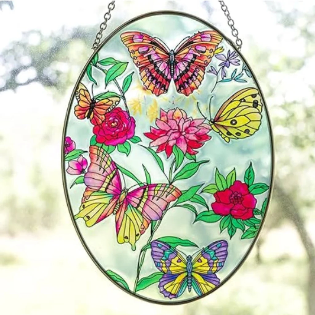 Bridgeton Hall : Stained Glass Window Hanging Suncatcher - Butterfly - Image 2