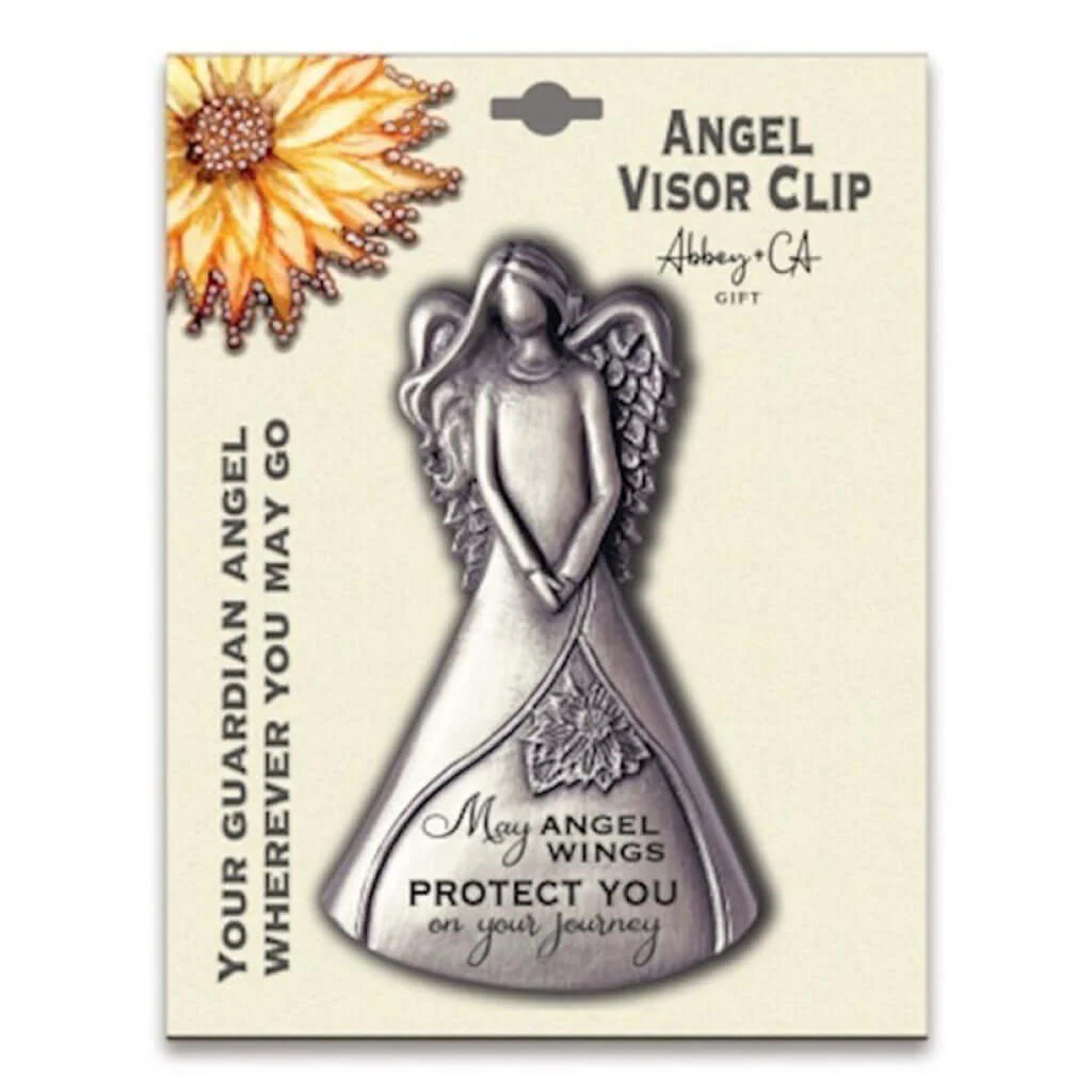 Cathedral Art : Angel Visor Clip – May Angels Wings Protect you (Carded)
