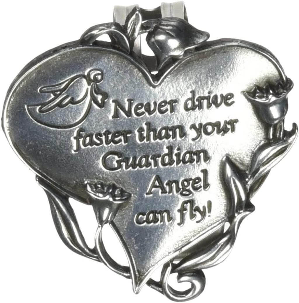 Cathedral Art : Heart Visor Clip, "Never Drive Faster"