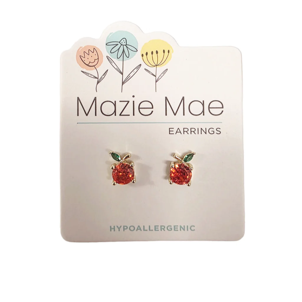 Mazie Mae : Gold Apple Stud Earrings