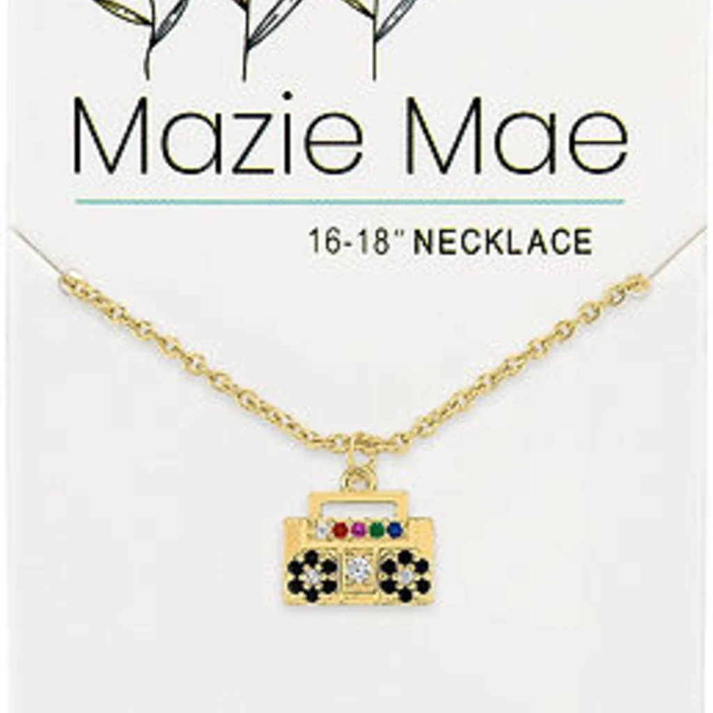 Center Court : Gold Beat Box Mazie Mae Necklace