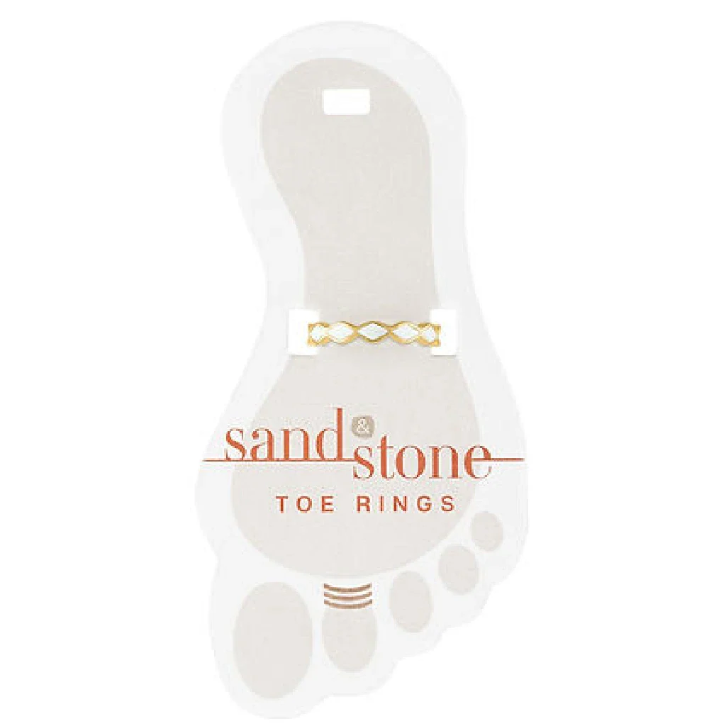 Center Court : Gold Infinity White Diamond Sand & Stone Toe Ring