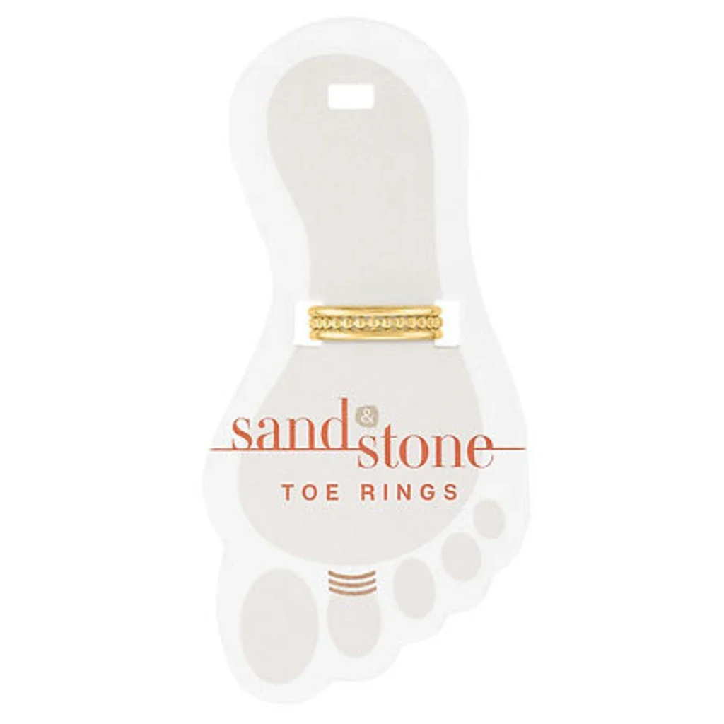 Center Court : Gold Triple Layer Sand & Stone Toe Ring