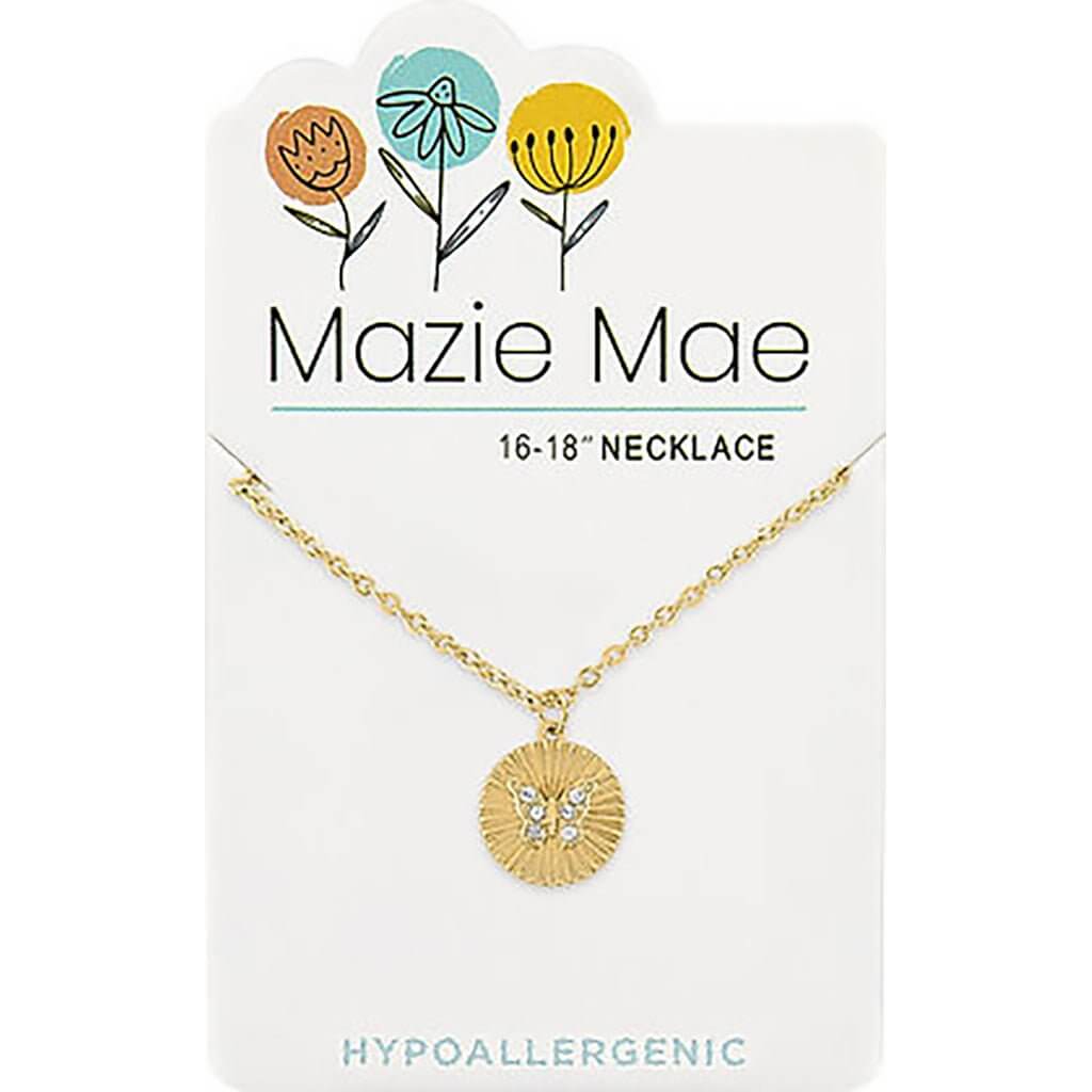 Mazie Mae : Gold White Opal Cubic Zirconia Flower Necklace
