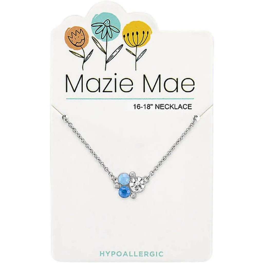 Mazie Mae : Silver Air Blue Opal Cluster Necklace