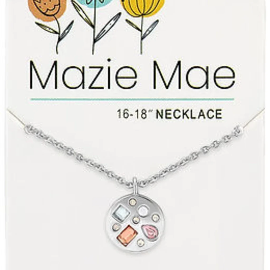 Center Court : Silver Pink Cluster Pendant Mazie Mae Necklace