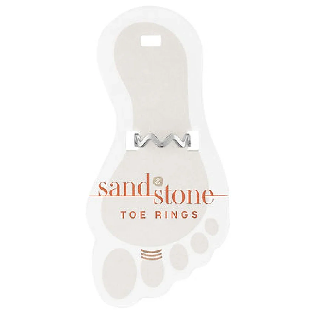 Center Court : Silver Ripple Sand & Stone Toe Ring