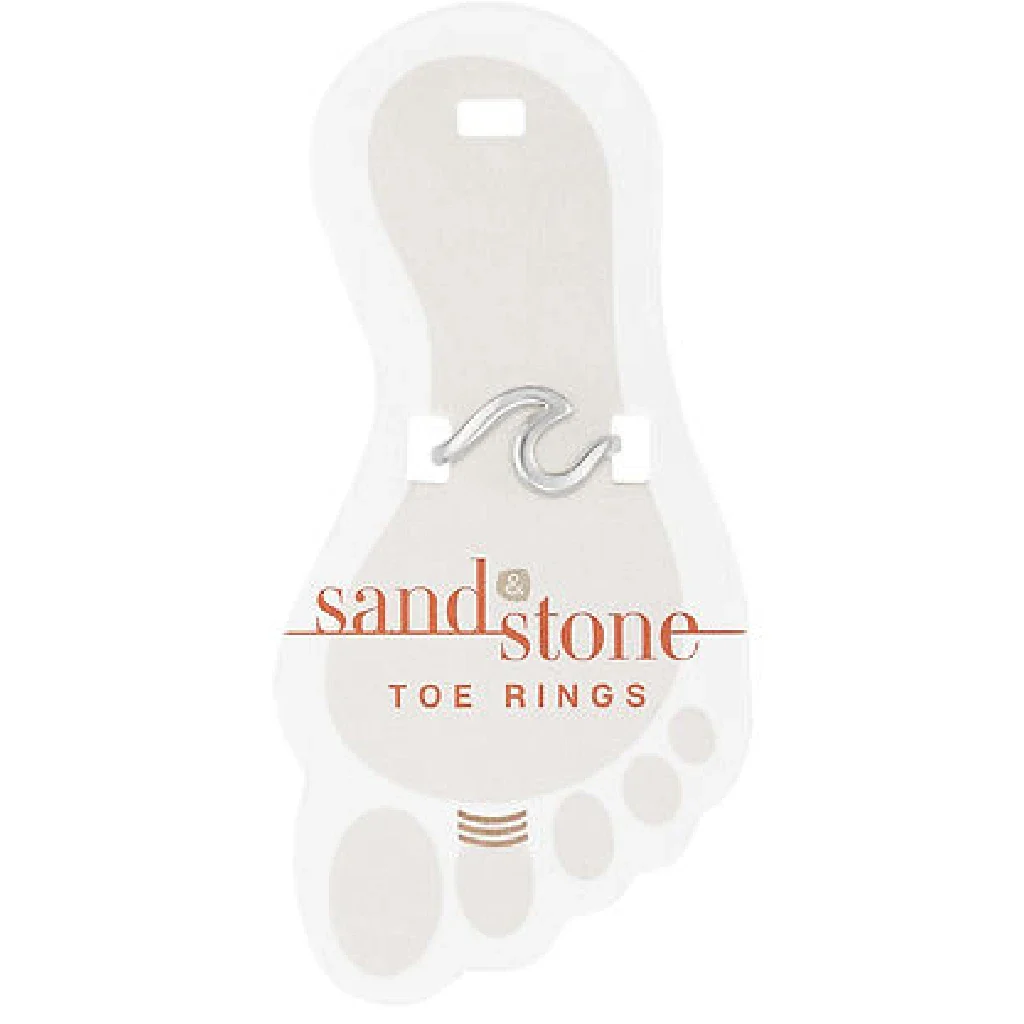 Center Court : Silver Wave Sand & Stone Toe Ring