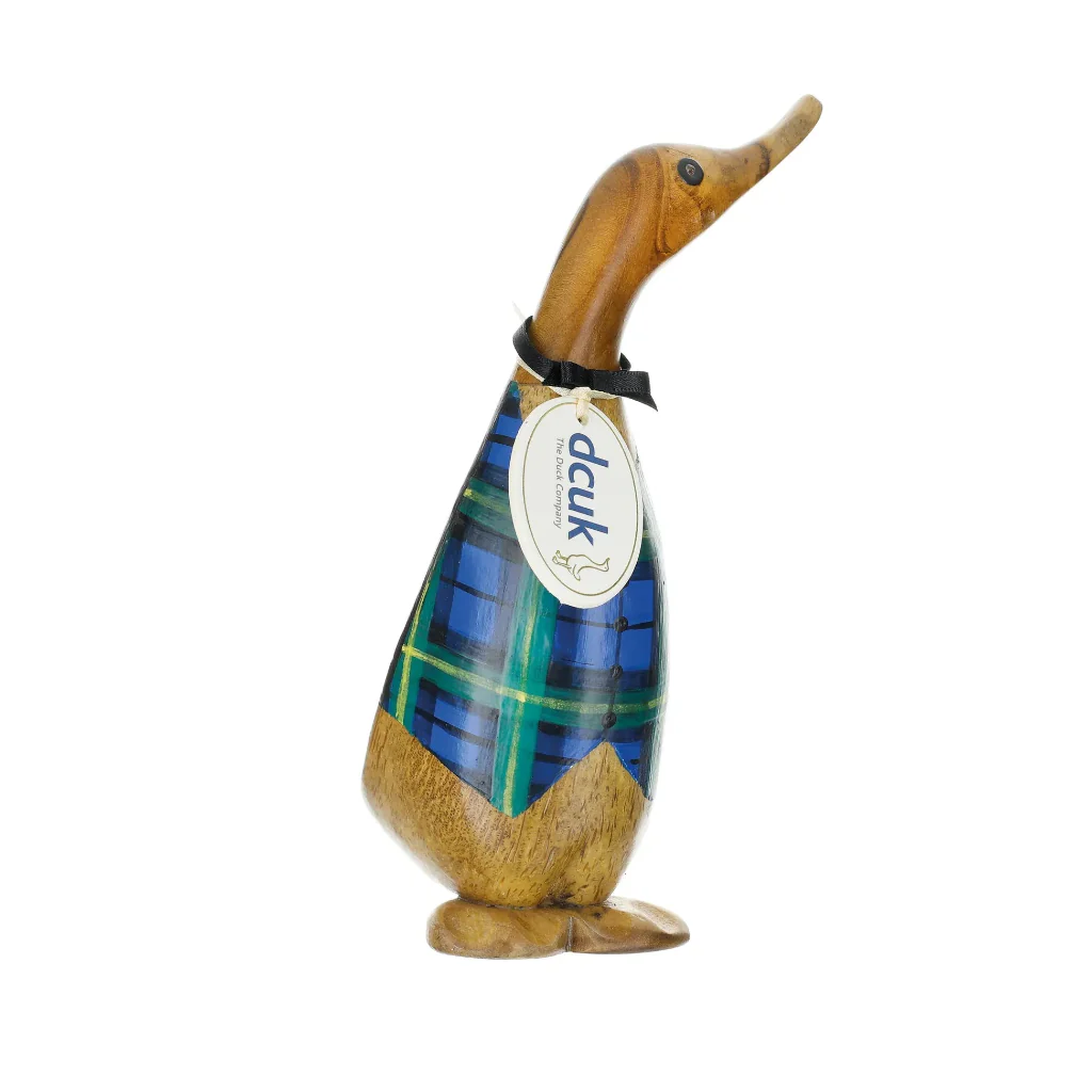 DCUK: Wooden Tartan Waistcoat Ducklings – Hand-Carved Bamboo Root Figurines - Image 6