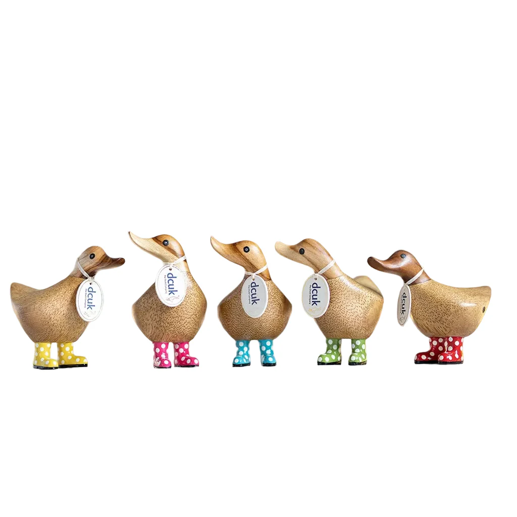 DCUK : Spotty Boots Duckys – Hand-Carved Bamboo Root Figurines