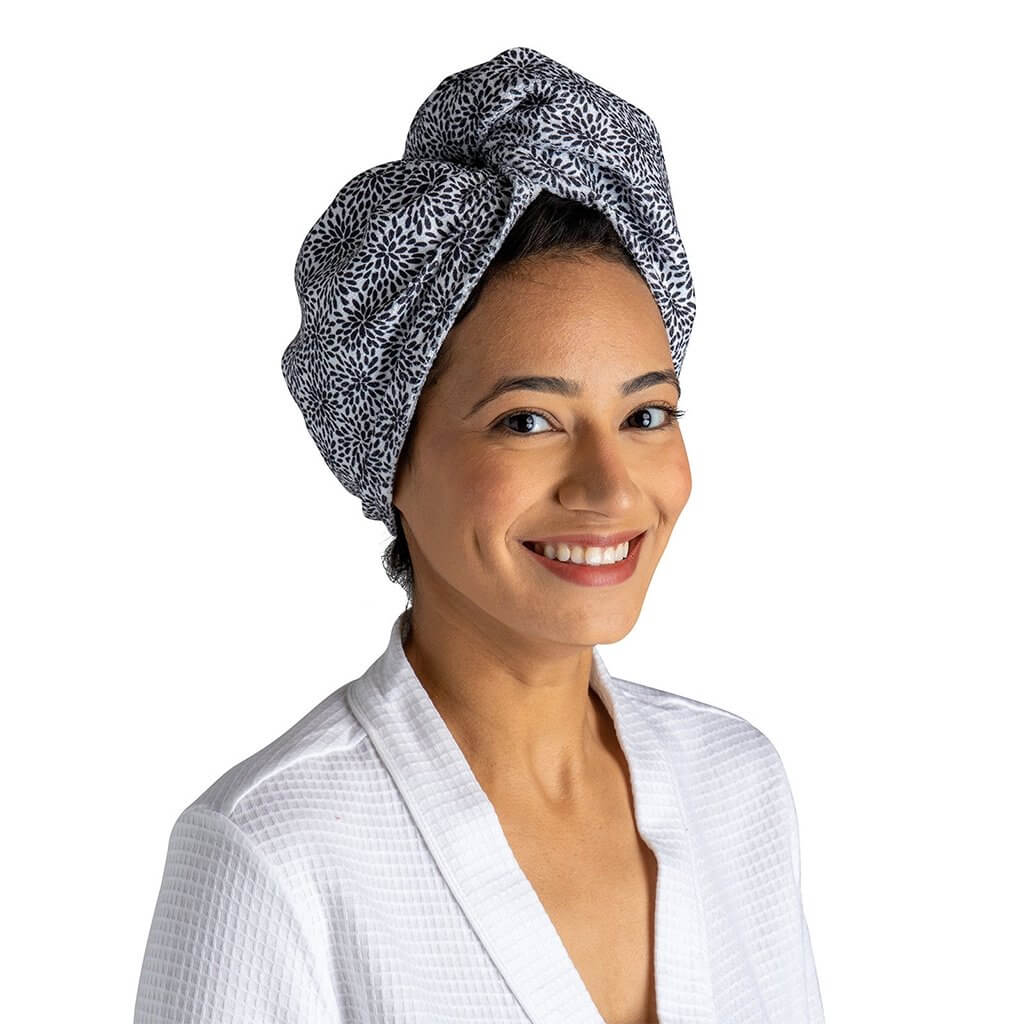 DM Merchandising : Lemon Lavender Plot Twist Microfiber Turbo Towel - Assorted 1 at random. Style can not be chosen - Image 2
