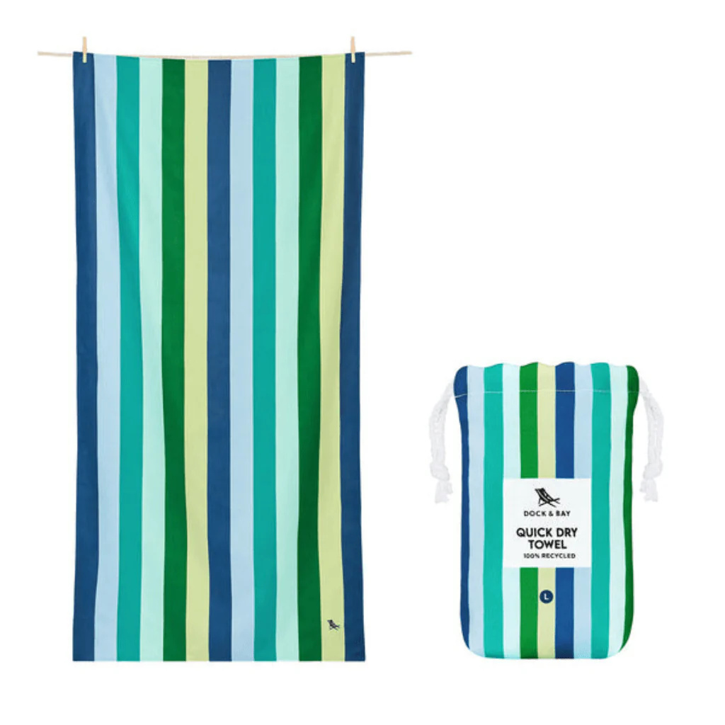 Dock Bay : Quick Dry Beach Towel - Cool Lagoon