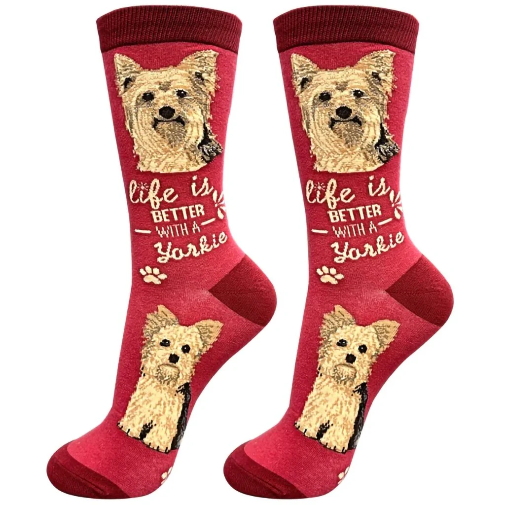 Life Is Better : Crew Socks - Yorkie