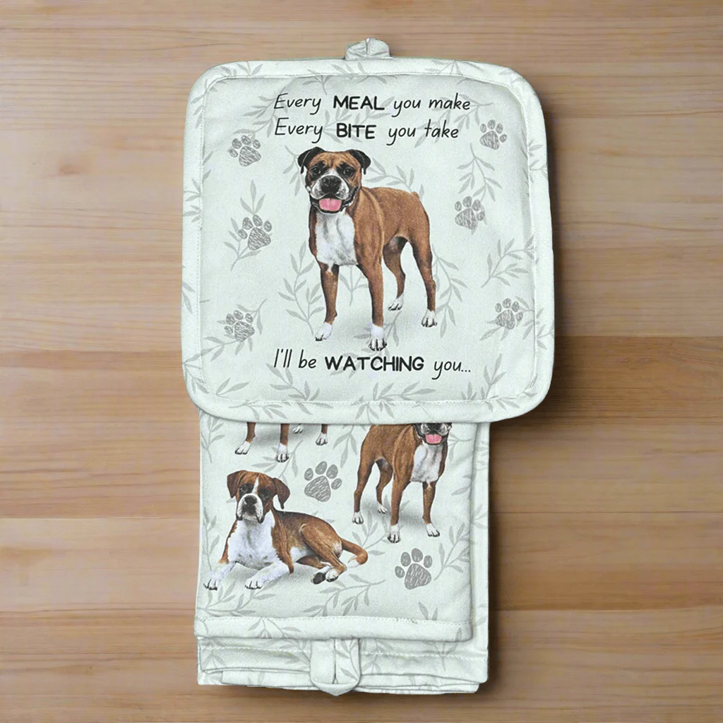 E & S Pets : Oven Mitt Set - Boxer