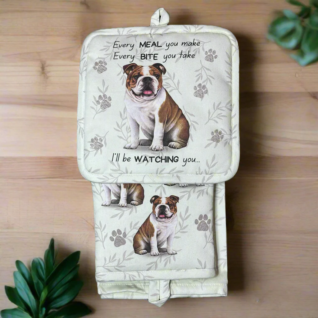 E & S Pets : Oven Mitt Set - Bulldog