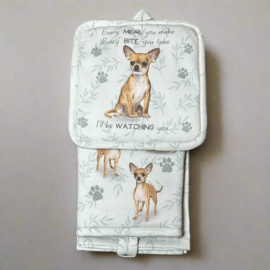 E & S Pets : Oven Mitt Set - Chihuahua Tan