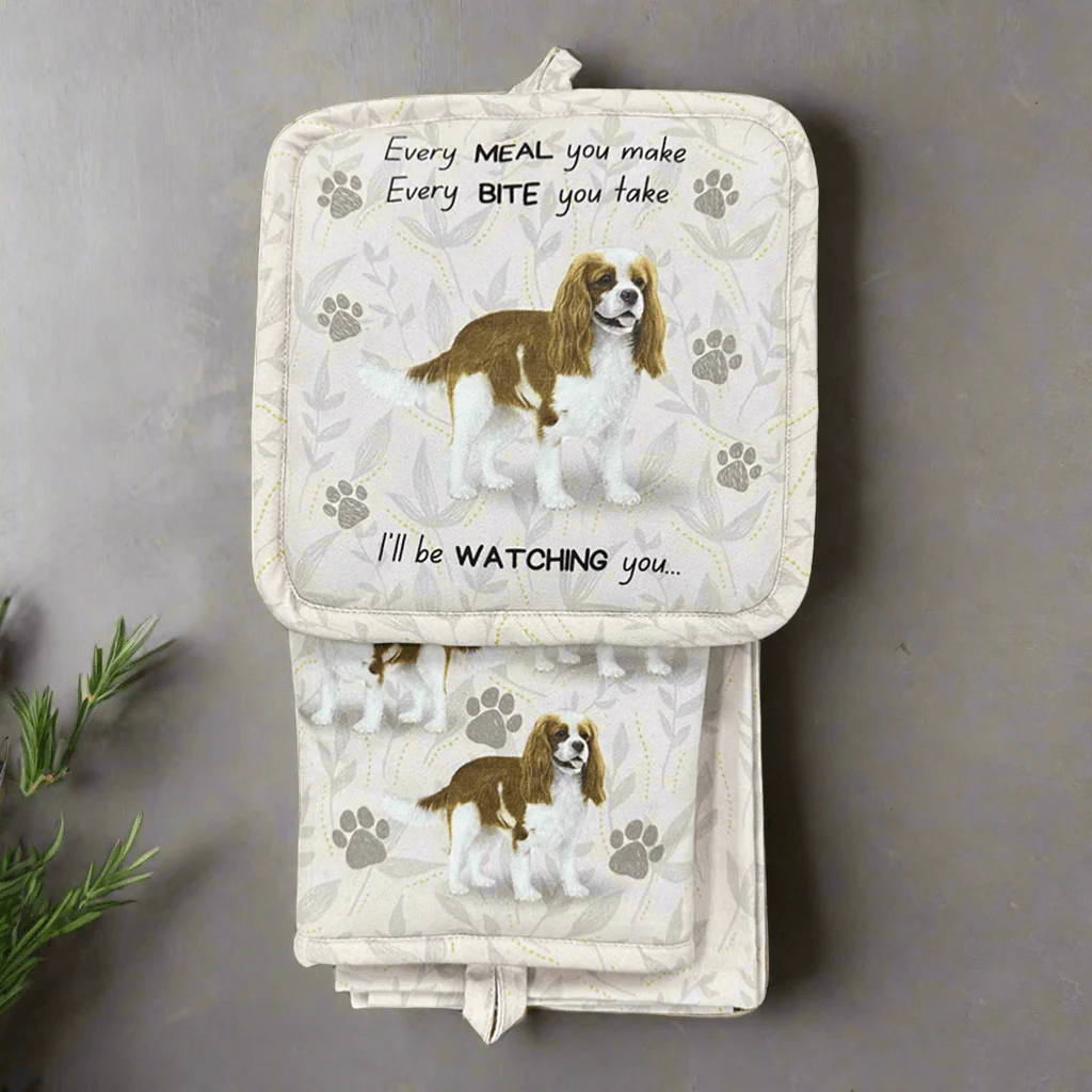 E & S Pets : Oven Mitt Set - King Charles Cavalier