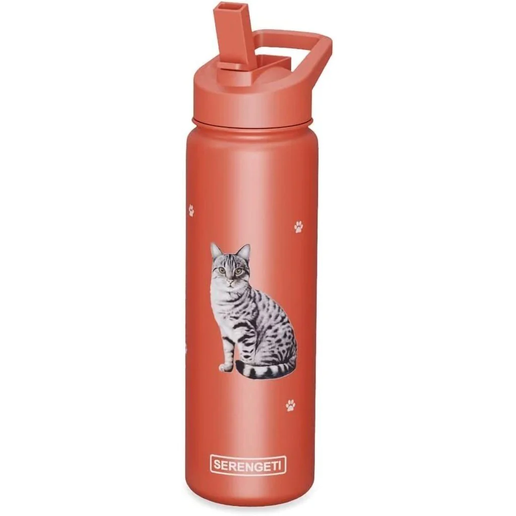 E & S Pets : Serengeti Silver Cat Water Bottle - 24 oz