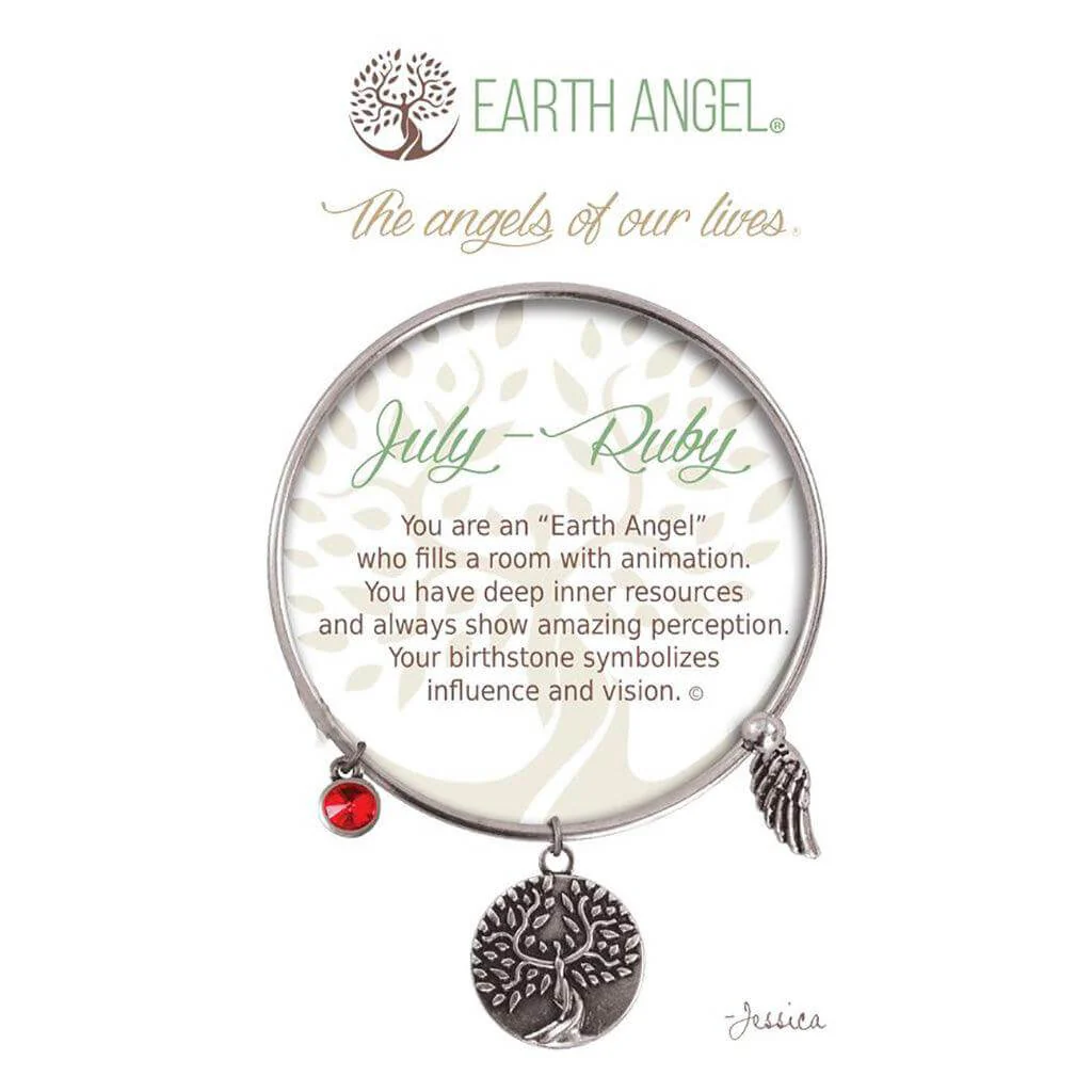 Earth Angel : July - Ruby Bracelet in Silver