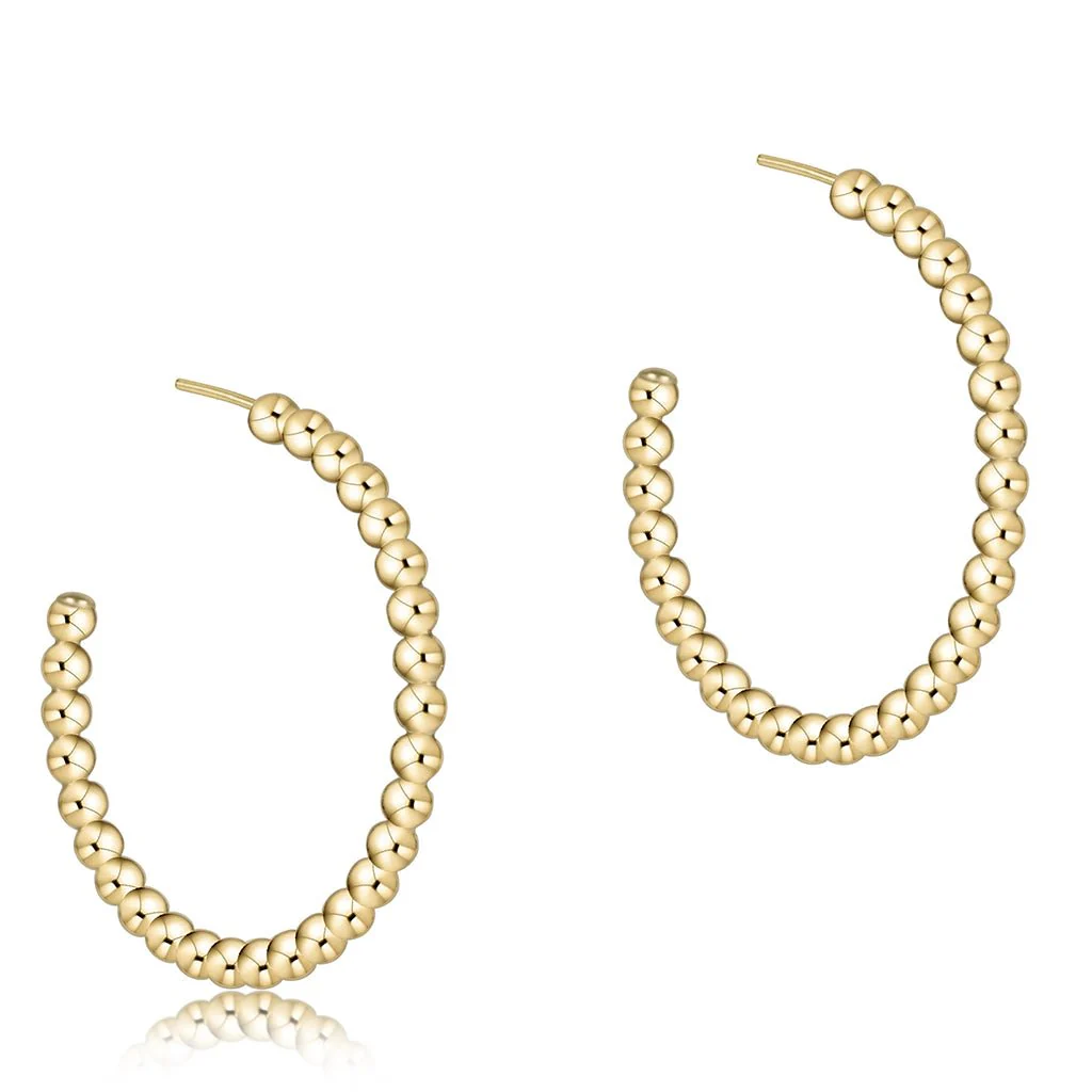 enewton design : Beaded Classic 1.25" Post Hoop - 3mm Gold