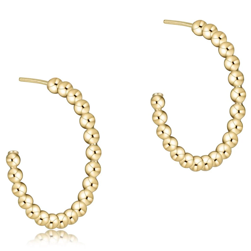 enewton design : Beaded Classic 1.25" Post Hoop - 4mm Gold