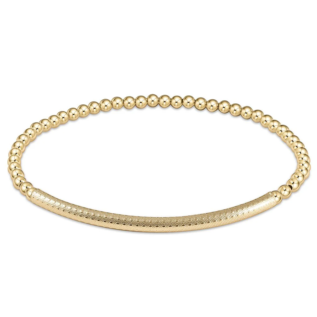 enewton design : Bliss bar textured 3mm Bead Bracelet 6.25" - Gold