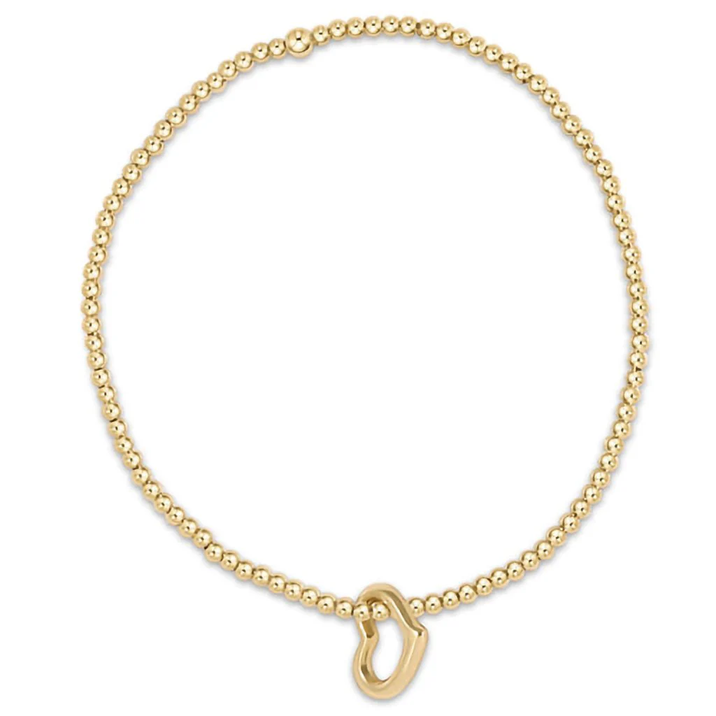 enewton design : Classic gold 2.5mm Bead Bracelet 6.25" - love gold charm