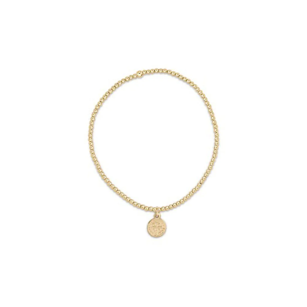 enewton design : Classic Gold 2mm Bead Bracelet 6.25" - Blessed Small Gold Disc