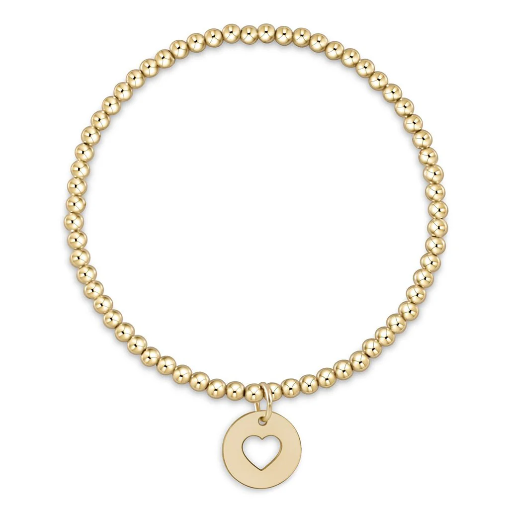 enewton design : Classic gold 3mm bead Bracelet 6.25"- love gold disc