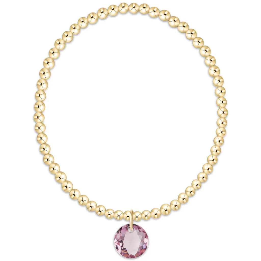 Enewton Design  : Classic Gold 3mm Bracelet 6.25" Reflection-Feb Birthstone