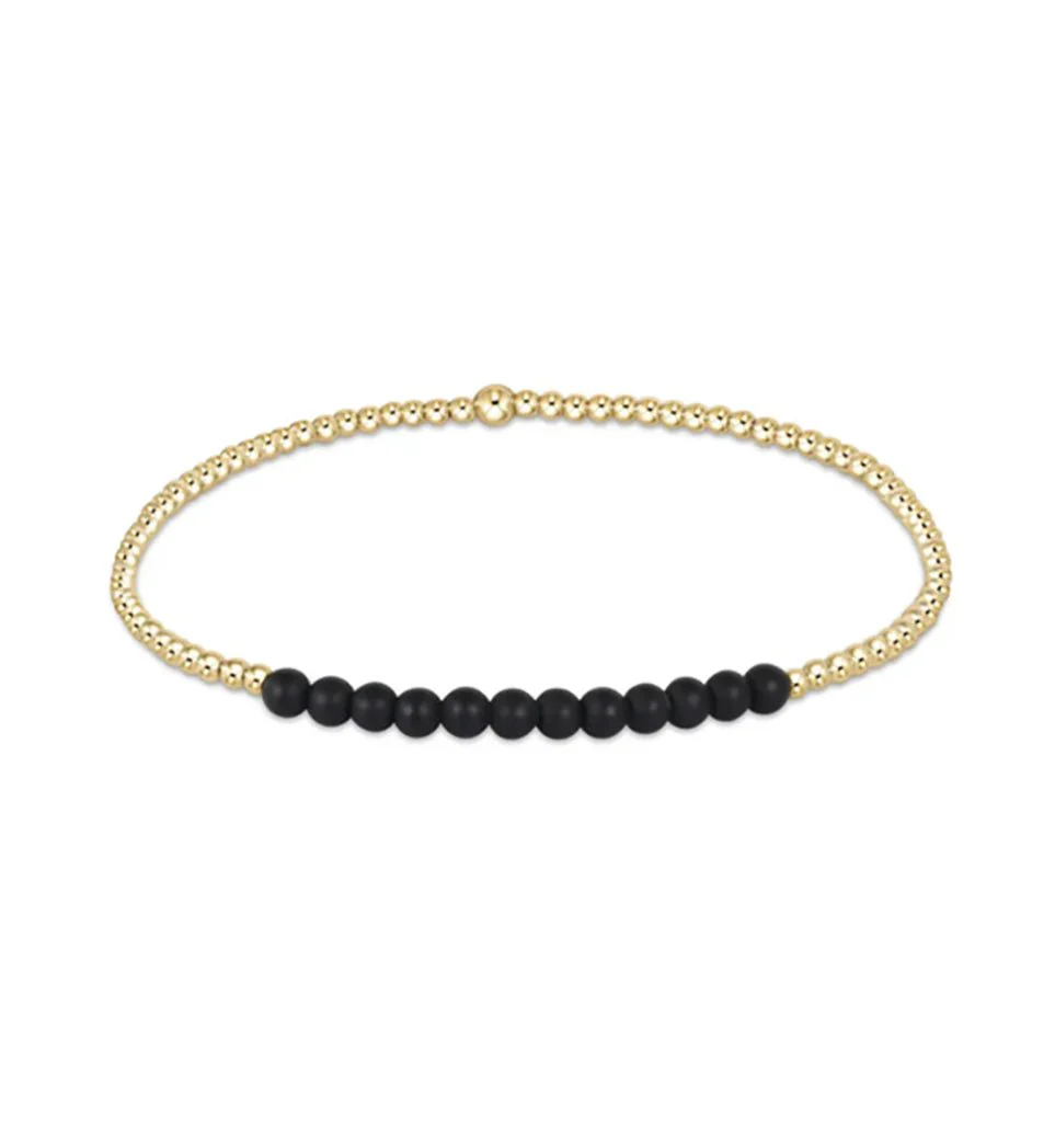 enewton design : Classic Gold Bead Bracelet 6.25" - 2mm Faceted Onyx