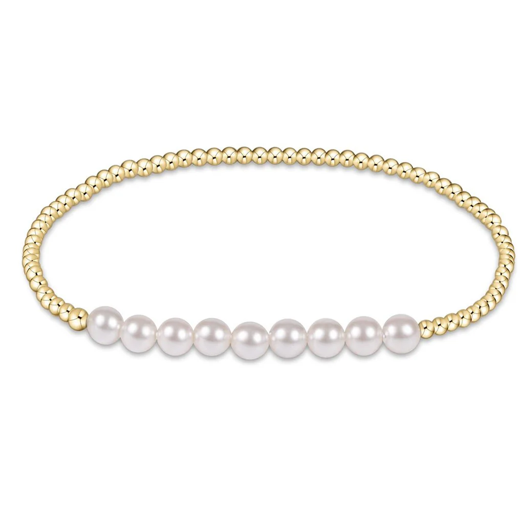 enewton design : Classic Gold Beaded Bliss 2.5mm Bead Bracelet 6.25"- 5mm Pearl