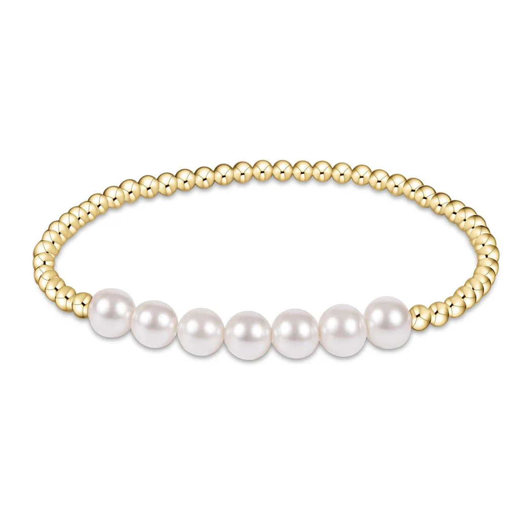 enewton design : Classic gold beaded bliss 3mm Bead Bracelet 6.25" - 6mm pearl