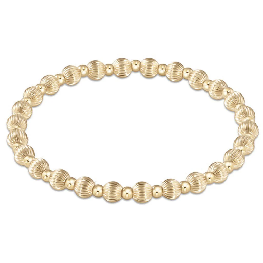 enewton design : Dignity Grateful Pattern 5mm Bead Bracelet 6.25" - Gold