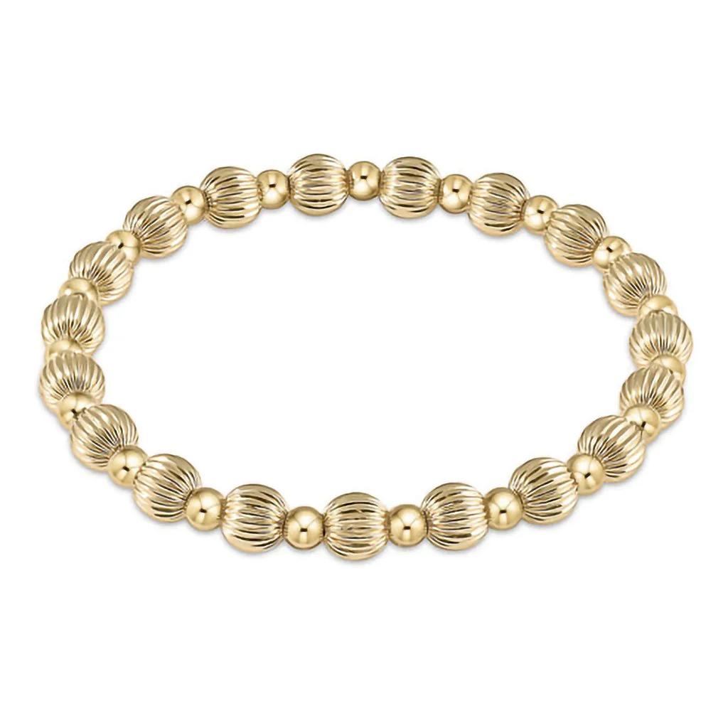 enewton design : Dignity Grateful Pattern 6mm Bead Bracelet 6.25"- Gold