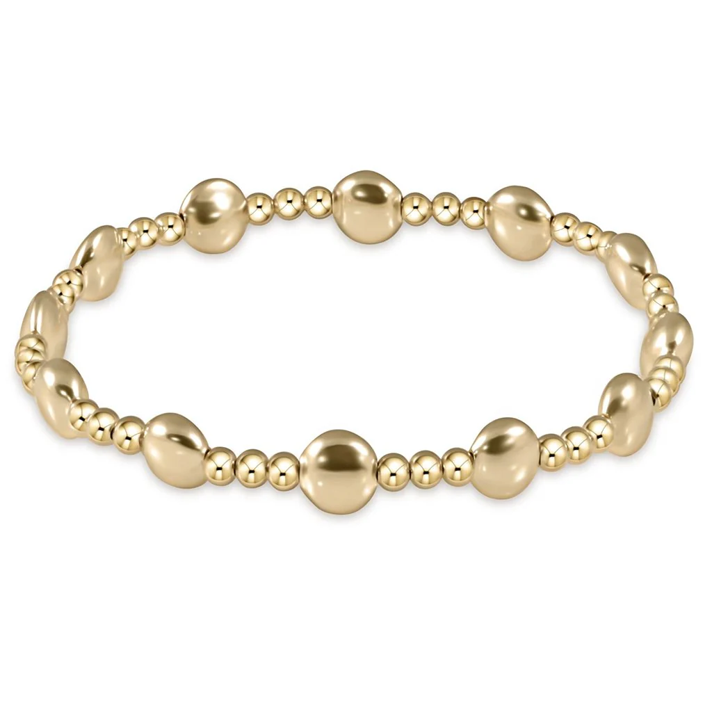 enewton design : Honesty Gold Sincerity Pattern - 6mm Bead Bracelet 6.25" - Gold