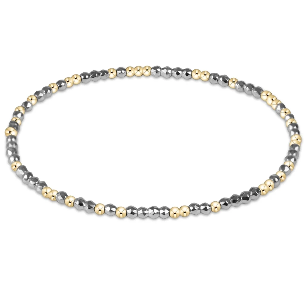 enewton design : Hope Unwritten Bead Bracelet 6.25" - Bright Silver Faceted Hematite