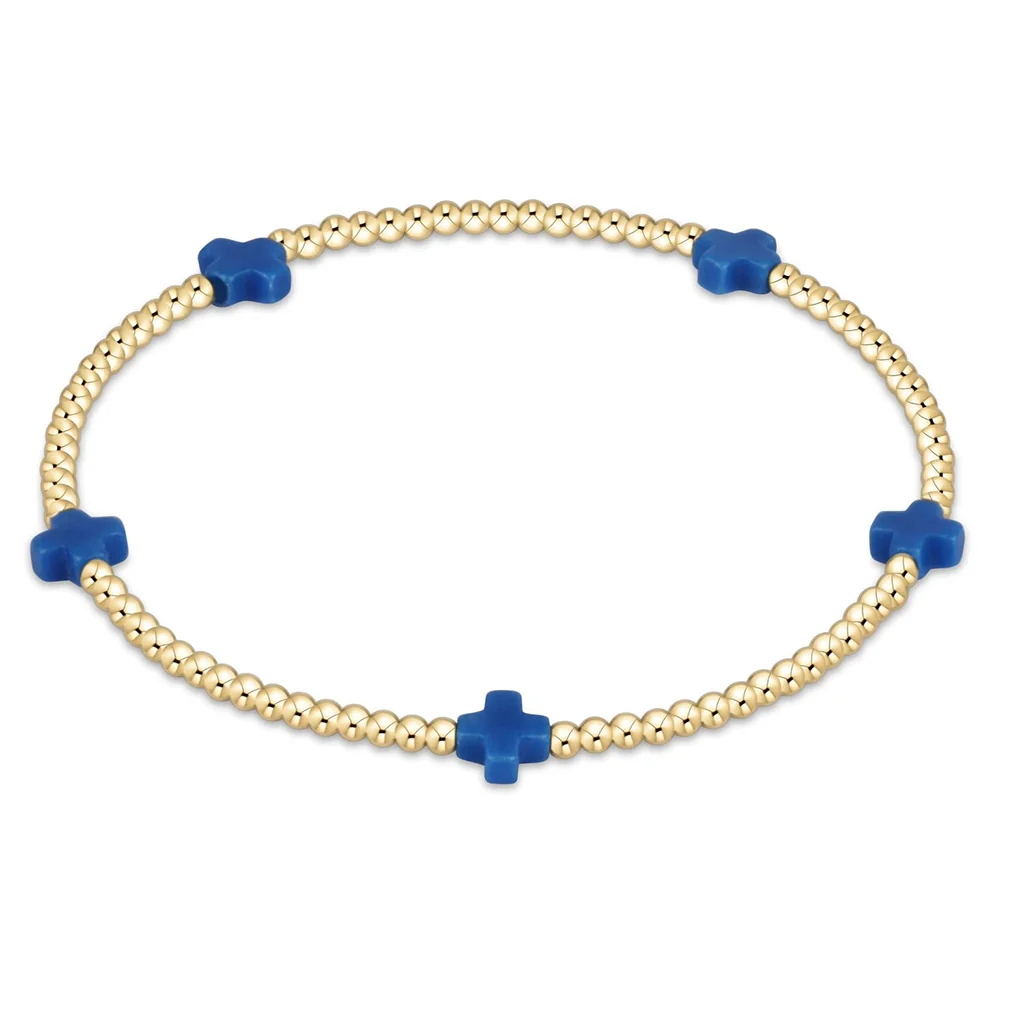 enewton design : Signature Cross Pattern Bracelet 6.25"- 2mm Cobalt