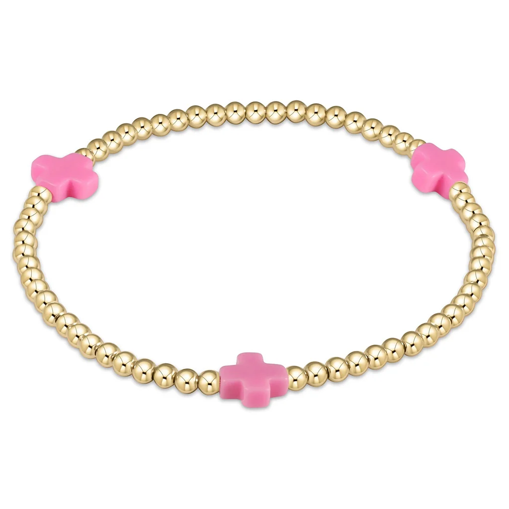 enewton design : Signature Cross Pattern Bracelet 6.25" - 3mm Hot Pink