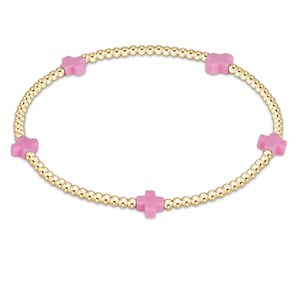 enewton design : Signature Cross Small Gold Pattern 2mm Bead Bracelet 6.25" - Image 3