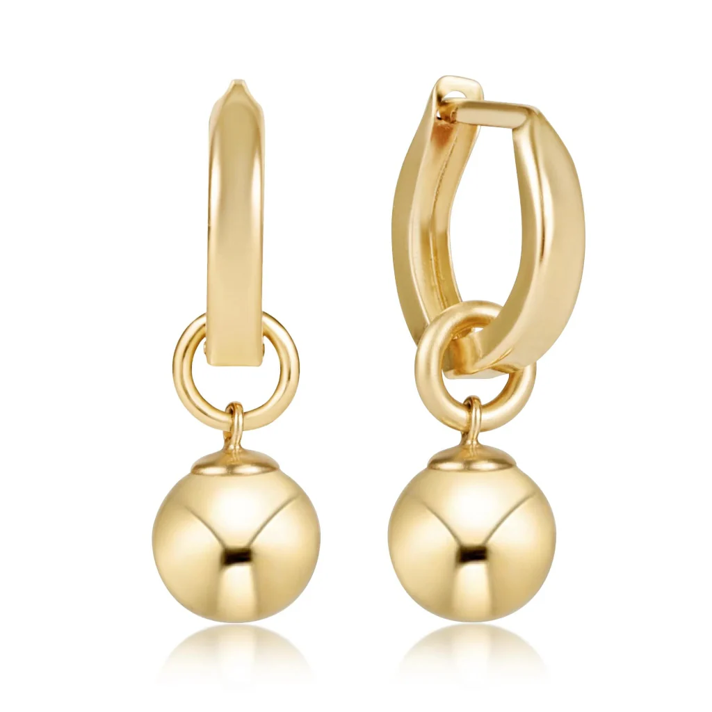 enewton design : Huggie Gold 0.5" Hoop - Classic Gold 8mm Charm