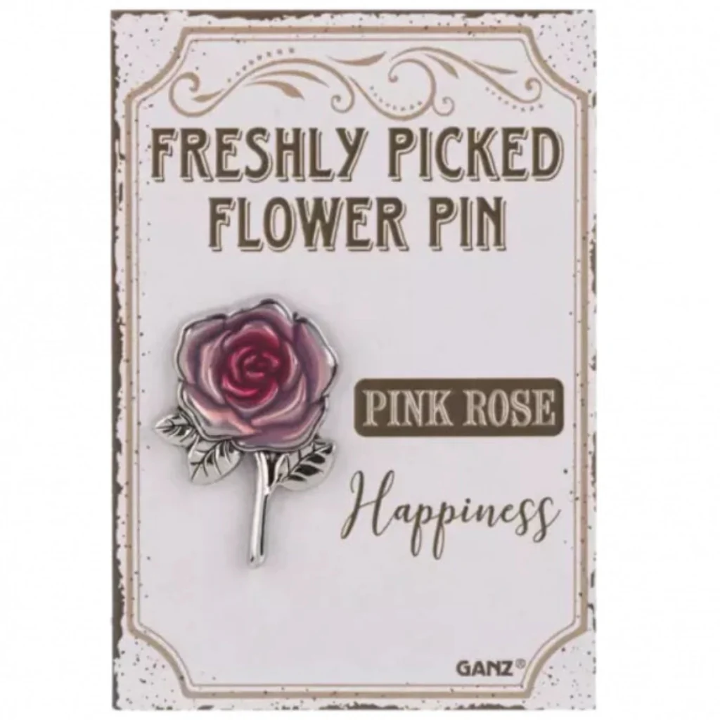 Ganz : Pink Rose Flower Pin