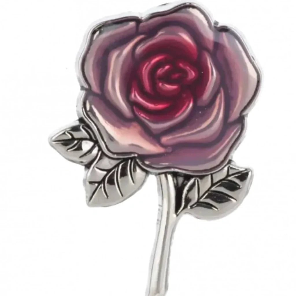 Ganz : Pink Rose Flower Pin - Image 2