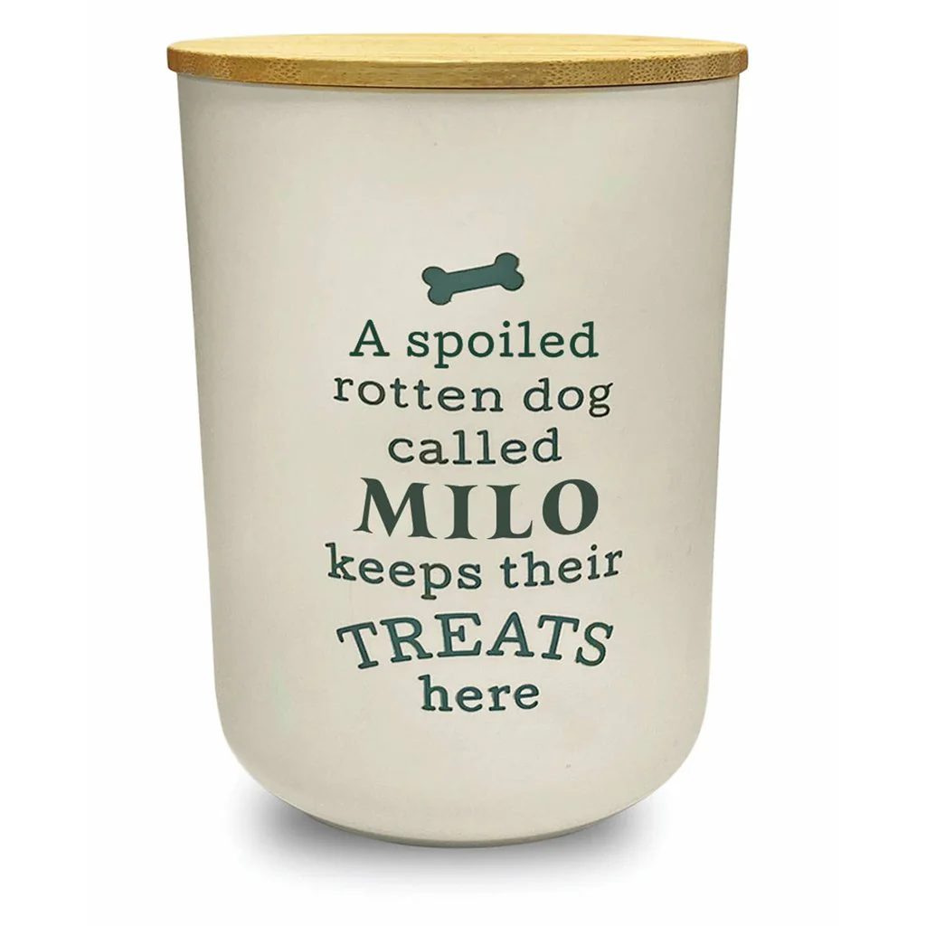 H & H Gifts : Dog Treat Jar - Milo